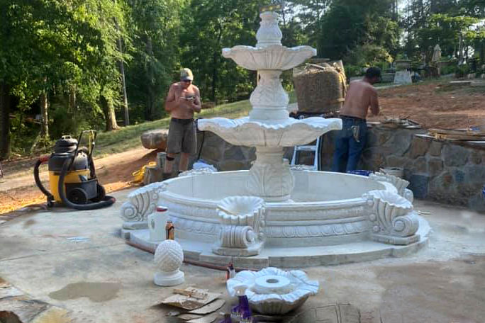 Adding Terraced Walls and Fountain